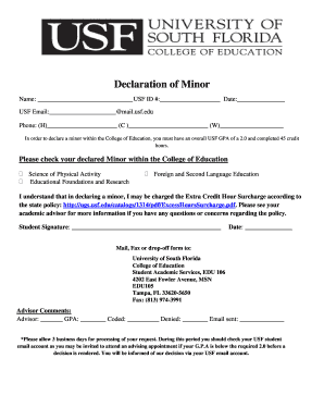 Declaration of Minor Form