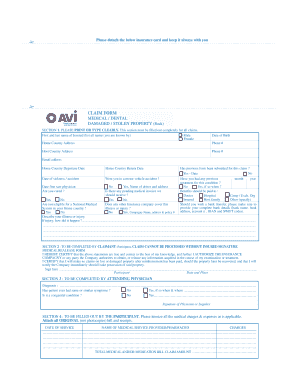 Medical Dental Claim Form