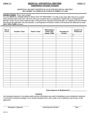 Medical and Dental Reimbursement Form