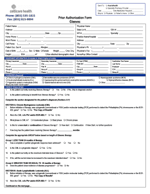 Prior Authorization Form for Gleevec