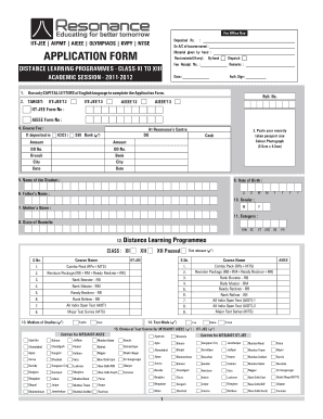 Distance Learning Program Application Form