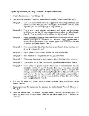 Complaint in Divorce Form 3