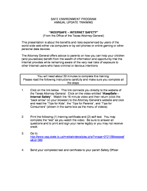 Texas Internet Safety Training Certificate