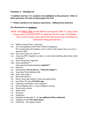 Tor1 packing list sample - poas packing list form