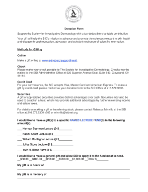 Donation Form for Society for Investigative Dermatology