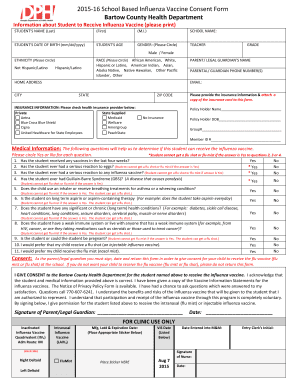 School Based Influenza Vaccine Consent Form
