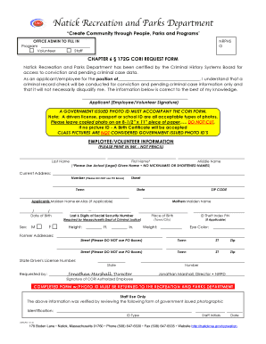 Massachusetts CORI Request Form