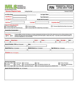 Residential Rental Listing Input Form
