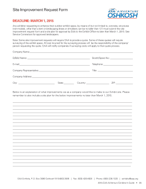 Site Improvement Request Form - eaa