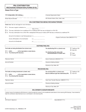 IRA Contribution Recharacterization Form 2319