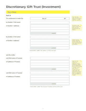Discretionary Gift Trust Deed