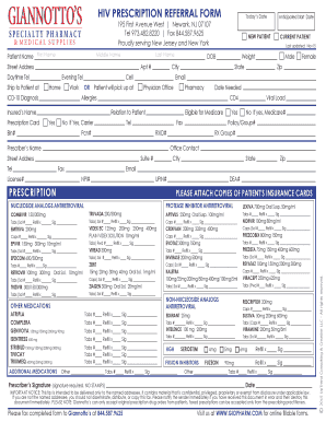 HIV Prescription Referral Form