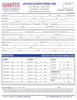 Low Molecular Weight Referral Form
