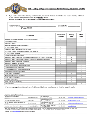 Continuing Education Credits Approval Form