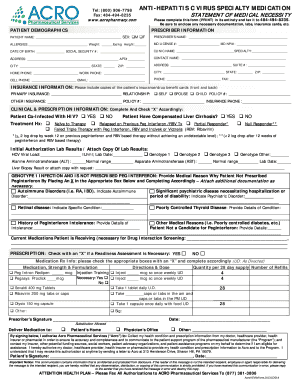 Statement of Medical Necessity for Hepatitis C Treatment