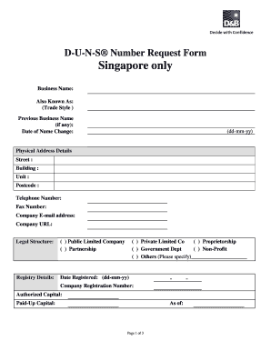 D-U-N-S Number Request Form