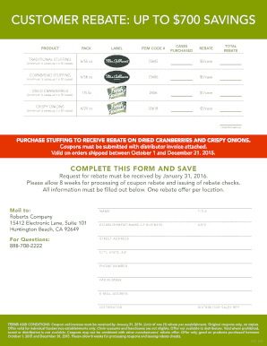 Customer Rebate Form