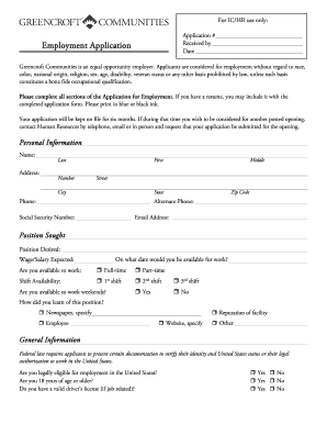 Employment Application Form
