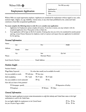 Employment Application Form