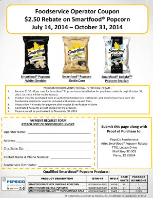 Smartfood Popcorn Rebate Form