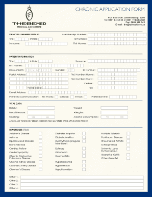 Chronic Application Form