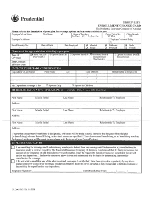 Prudential Group Life Enrollment Form