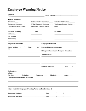 Employee Warning Notice