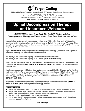 Spinal Decompression Therapy Webinar Registration Form