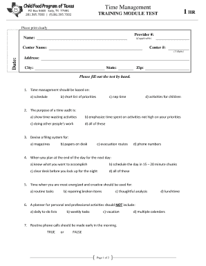 Time Management Training Module Test