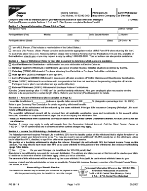 Principal Life Early Withdrawal Form