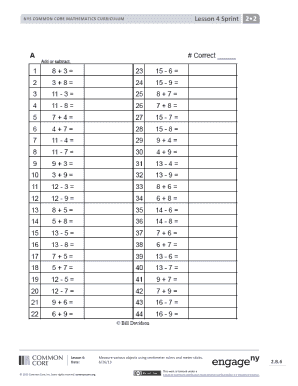 NYS Common Core Mathematics Lesson 4 Sprint
