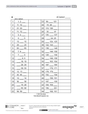 NYS Common Core Mathematics Lesson 1 Problem Set