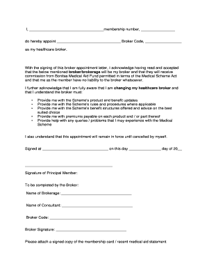Healthcare Broker Appointment Letter
