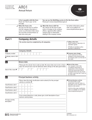 UK Annual Return Form AR01