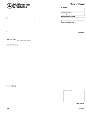 UK Tax Claim Form