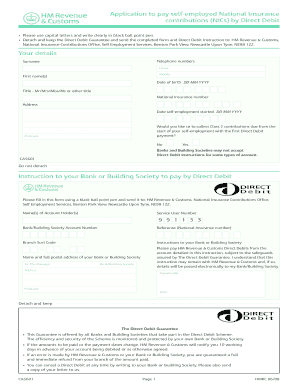 UK Self-Employed National Insurance Form CA5601
