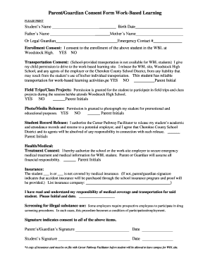Parent Guardian Consent Form Work-Based Learning