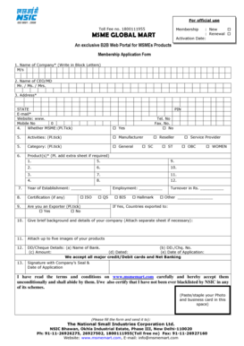 MSME Global Mart Membership Application Form