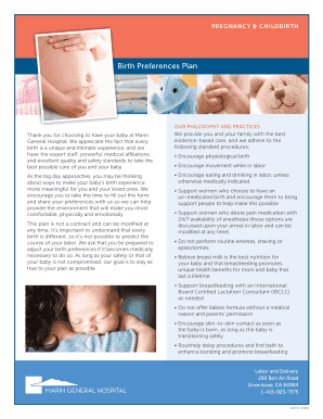 Birth Preferences Plan