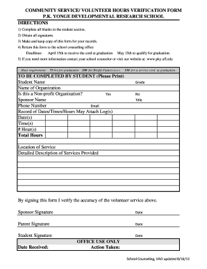 Community Service Verification Form
