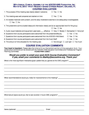 2015 ACA Course Evaluation Form - AOCOO-HNS - aocoohns