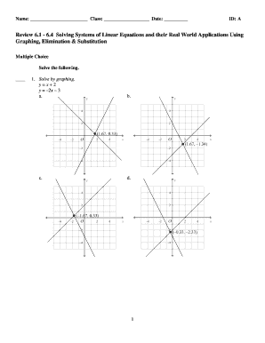 Math Test on Solving Systems of Linear Equations