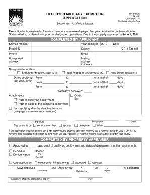 Florida Deployed Military Exemption Form