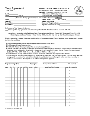 Leon County Animal Control Trap Agreement