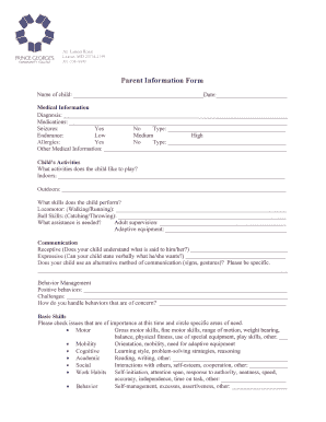 Parent Information Form