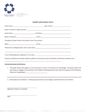 Health Information Form