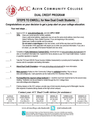 Dual Credit Program Enrollment Form