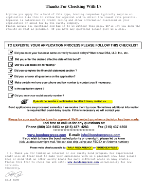 Surety Bond Application Form