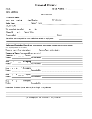 Personal Resume Template