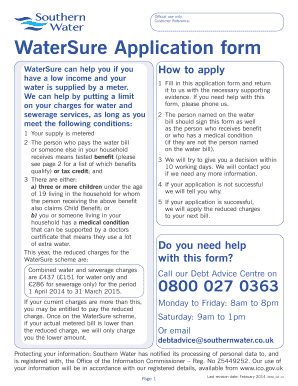 WaterSure Application Form